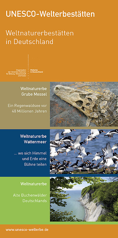 Titel Faltblatt: UNESCO-Welterbestätten Weltnaturerbestätten in Deutschland