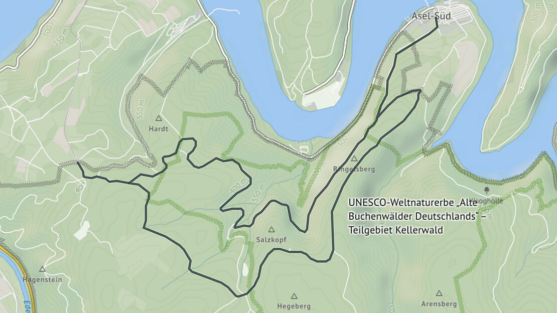 Karte: Welterberoute Kellerwald